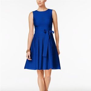 Tommy Hilfiger Womens Blue Illusion Dress Size 4 Fit & Flair Good condition